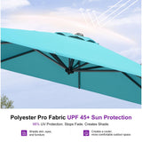 PURPLE LEAF Patio Outdoor Umbrella 9' x 9' Square All-Weather Turquoise