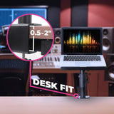 Liquid Stands Laptop Desk Mount for Piano, Keyboard & DJ Workstations - 9x12.5 Adjustable Laptop Arm Mount for Desk