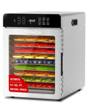 Food Dehydrator with 10 Stainless Steel Trays, 800W Commercial Dehydrator with 194℉ Temperature Control & 24H Digital Timer, Low Noise, 4 Presets, for Jerky, Herbs, Yogurt, Dog Treats