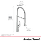 American Standard Aspirations Semi-Pro Kitchen Faucet 1.8 GPM, Brushed Gold