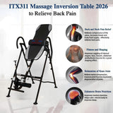 YOLEO Gravity Inversion Table for Back Pain Relief 2026 New Inversion Table w/Heat and Massage Lumbar pad Back Stretcher Machine 300 lbs