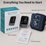 FDA-Cleared Blood Pressure Monitor, Large Black LCD BP Machine, Wide Cuff