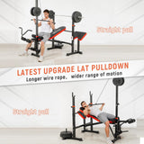 Foldable 1500LBS 8 IN 1 Weight Bench Set with Rack, Leg Extension