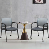 CLATINA Grey Waiting Room Chair with Wheels Mesh Back Stacking Arm Chairs