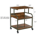 Fannova Large Printer Stand Table with Height Adjustable Storage Shelf