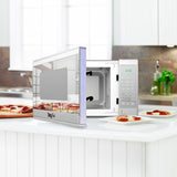 Total Chef 0.9 Cu Ft Microwave Oven – Compact Countertop Kitchen Appliance, Small Stainless Steel Microwave with Digital Touch, Pre-Set Functions, 10.6” Turntable, 900 Watt