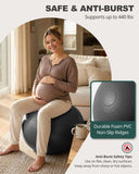 Trideer Extra Thick Yoga Ball Exercise Ball, 5 Sizes Ball Chair, Heavy Duty Swiss Ball for Balance, Stability, Pregnancy and Physical Therapy, Quick Pump Included (Black, M(19-22ines/48-55cm))