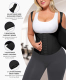 SHAPELLX Waist Trainer Corset for Women Tummy Control Shapewear Workout Faja Body Shaper with Adjustable Strap BLACK L