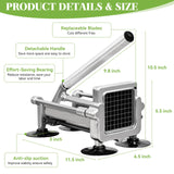Commercial French Fry Cutter, Heavy Duty Potato Slicer with 3/8 and 1/4Inch Blade, Stainless Steel KSIFJRTO