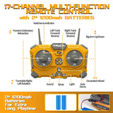 17CH Remote Control Excavator Construction Toy for Boys - 2400mAh RC Excavator Toy with Metal Shovel/Spray/Lights/Sounds, RC Digger Construction Vehicles Toys Excavator Toys Gift for Boys 8-12 Yr Old