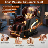 Massage Chair Full Body, Zero Gravity Shiatsu Massage Chair, Built-in 12 Fixed Rollers, 6 Airbags, Auto Modes, Foot Massage, Calfrest Extension, Speaker, for Living Room, Bedroom, BlackBrown