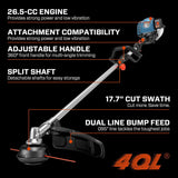 SENIX 22" Self-Propelled Gas Lawn Mower (170cc) +17-Inch 26.5 cc Gas Weed Wacker + 26.5cc Gas Leaf Blower Yard Tool Kit