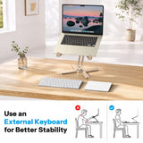 OMOTON LA10 360° Rotating Laptop Stand Riser Foldable for Desk, Gold