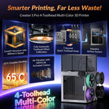 FLASHFORGE Creator 5 Pro 3D Printer, 4 Toolheads with 7s Toolchanger