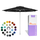Midtown Umbrellas Push & Pop 10 Ft Patio Umbrellas with Push & Pop Mechanism, Fiberglass Ribs & Sunbrella Fabric – Outdoor Umbrella for Deck, Pool, Cafés & Hotels – Spectrum Carbon Canopy, Silver Pole