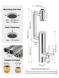 Lefton Rotatable Bathroom Faucet with Built-in Filter, Single Hole Sink Faucet with Temperature Display in Fahrenheit, 2 Water Modes
