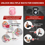 5 lb Kettlebell Weight with Three-handles for Weightlifting, Conditioning and Core Training for Women Men Home Gym [Purple] RUNWE