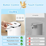 OHIFAST Automatic Liquid Soap Dispenser Touchless, USB Rechargeable Smart Hand Soap Dispenser, 9-Level Adjustable, Physical Button Operation, 13.5oz/400mL Wall Mounted for Bathroom Kitchen Dish Soap