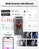 MERACH UltraWalk W60 Walking Pad Treadmill with 12% Auto Incline, Under Desk Walking Pad 400lb Capacity, Max 3.5HP Heavy Duty Walking Pad with Incline for Tall People with BT Speaker, RGB Light & APP