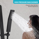 Honyi Brass Shower Slide Bar Handheld Shower Head with Hose, Bathroom Showerhead with Handle Spray, High Pressure Shower Slide Bar Height Adjustable with 59.06 Inch Stainless Steel Hose Matte Black