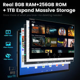 MESWAO 15.6 inch Tablet, Large Screen Android 14 Tablet with 6G+128G (Real)+2TB TF Card Expand, G99 CPU, 1080P FHD Big Screen, 30W Fast Charger, 5+32MP Cameras (2026 Black)