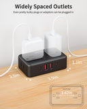 2 Pack Desk Clamp Power Strip with 4 Outlets & 4USB, 10FT Extension Cord