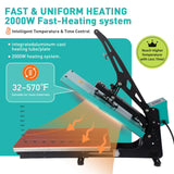 Semi-auto Heat Press Machine with Positioning, 2kw, Slide-Out, Heat Transfer Press DTF