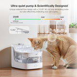 PETGUGU AI Cat Water Fountain with Smart App,8-Layer Filtration,Wireless Ultra Quiet Pump,Pet Health Manager,2.4G WiFi Automatic Water Dispenser for Cats Dogs Pet Water Fountain Easy to Clean