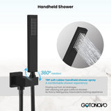 gotonovo Wall Mounted Bathtub Faucet with Hand Held Sprayer,Tub Shower Faucet Set,Single Handle Bathroom Shower System Mixer for Tub,Rough-In Valve Included Swivel Tub Spout Matte Black