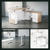 ModernMate 63" Standing Desk with File Cabinet, Privacy Panel, AC/USB, 1.18" Desktop