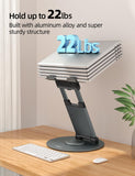 Laptop Stand for Desk Adjustable Height Swivel Pull Out Design Ergonomic Laptop Riser Standing Desk