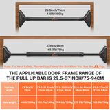 Sportneer Pull Up Bar Doorway Chin Up Bar No Screws Door Frame Chin Up Push Up Sit Up Bar Adjustable 75-94cm (29.5''-37'') Up to 200kg Capacity Workout Bar Sportneer