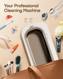 Professional Ultrasonic Cleaner, 48KHz Ultrasonic Jewelry Cleaner for Retainer,Eyeglass,Denture,Watch Band,Retainer,Ring - 2 Cleaning Modes/360°Deep Clean,350ML/12OZ 304 Stainless Steel Tank,Low Noise