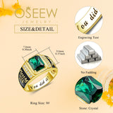Oseew 2027 Men Graduation Custom Class High School Ring (Yellow Gold)