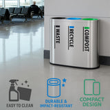 Zedfire 33 Gallon Stainless Steel Commercial Trash, Recycling & Compost Bin