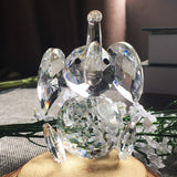 H&D Crystal Cute Elephant Figurine Collection Cut Glass Ornament Statue Animal Collectible