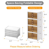 UAMFURI Extra Large Stackable Storage Bins with Lids & Wheels & Door, 640QT-160QT/40GAL*4Pack Foldable Collapsible Closet Organizers, Plastic Containers Drawers for Bedroom Dorm Garage Sturdy MAX