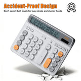 Niodel 12-Digit Desktop Calculator, Dual Power (Solar & Battery), 7.7inch