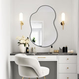 WallBeyond Irregular Wall Mirror – Asymmetrical Mirror with Aluminum Alloy Frame, Decorative Wall Mirror for Living Room, Bedroom, Bathroom, and Entryway 36" H x 24" W (Black)