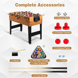 Goplus 48 Inch Multi Game Table, 3-in-1 Adult Size Foosball, Pool Table, Slide Hockey Table, Combo Table Set w/Billiard, Soccer & Hockey for Arcade, Party, Family Night, Game Room