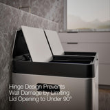 Kohler K-23828-ST 82-Liter Stainless Steel Dual-Bin Step Trash Can, Fingerprint Resistant, Soft-Close Lid, Kitchen or Office