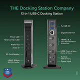 Plugable USB-C Triple Monitor Docking Station: 13-in-1 Laptop Dock with 100W Charging for Mac (DisplayLink Driver Required