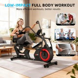 VANSWE Pro Recumbent Elliptical Cross Trainer – Full-Body Low-Impact Recumbent Exercise Bike with Bluetooth App, Magnetic Resistance, Quiet Belt Drive, 450 lbs Capacity for Seniors & Home Rehab