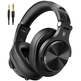 Over Ear Headphones, Wireless Headphones w/ 72H Playtime, Hi-Res, 3.5mm/6.35mm Wired Audio Jack - Black OneOdio