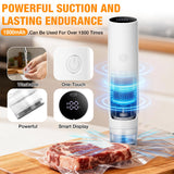 GURITHE Smart Vacuum Sealer for Food with LED Display, 65kPa Strong Suction Handheld Vacuum Sealer Machine for Reusable Bags & Mason Jars, Portable Food Sealer for Meal Prep, Camping & RV, Washable