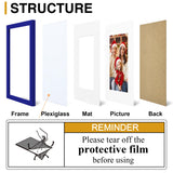 decorUhome 4x6 Picture Frame Set of 10, Display Photos 3.5x5 with Mat or 4x6 Unmatted for Picture Frames Collage Wall Decor, Royal Blue