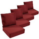 moosprr Outdoor Furniture Cushions, 6 inch Thick Seat Cushions for Outdoor Furniture, Waterproof 22x24 Patio Couch Cushions, Replacement Chair/Sofa Cushion, Include 4 Back & 4 Seat Cushion, Thick/Red