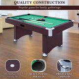 6ft Billiard Table, Portable Pool Table Set with Automatic Ball Return, Heavy-Duty Game Table with Leg Levelers, Cues, Balls, Triangle, Chalks and Brush for Adults Kids Home Game Room