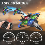 Tubokoro Foam Remote Control Airplanes with 3 Batteries, RC Planes for Kids Adults 8-16, RC Airplane Fighter Jet with Light, 360° Flip Fighter Jet Toys, Stunt Roll, Airplane Toy Gifts for Kids Boys