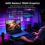 NIMO 15.6" FHD-Business-Laptop, 8 Cores AMD Ryzen 7 8745HS 16GB RAM 256GB SSD (Up to 4.9GHz, Beat R9 7940HS), Radeon-780M, 100W Fast PD for Creators & Professionals Work/Gaming, 2-Year Warranty